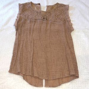 Beautiful taupe shirt with buttons on back